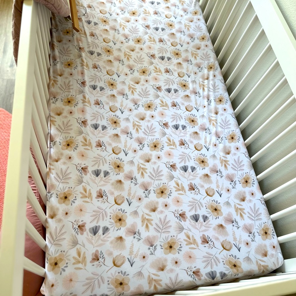 Crib sheet and changing pad cover